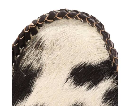 Scaun fluture, negru și alb, piele naturală de capră, 6 image