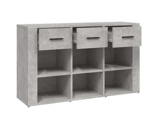 Servantă, gri beton, 100x30x59,5 cm, lemn compozit, 8 image