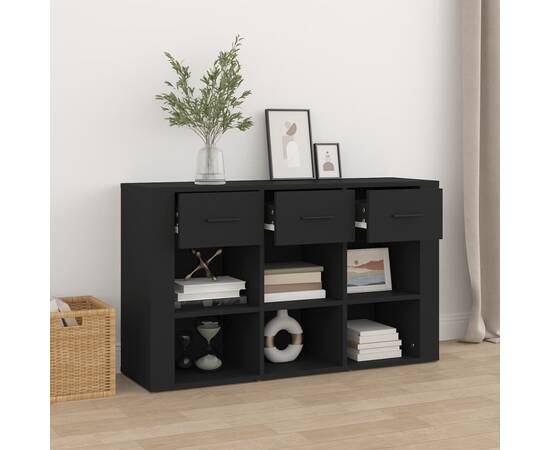 Servantă, negru, 100x30x59,5 cm, lemn compozit, 3 image