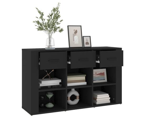 Servantă, negru, 100x30x59,5 cm, lemn compozit, 5 image