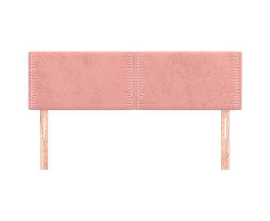 Tăblii de pat, 2 buc, roz, 72x5x78/88 cm, catifea, 3 image