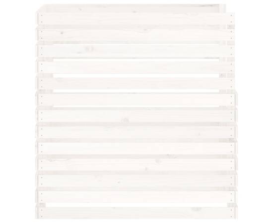 Compostor, alb, 100x100x102 cm, lemn masiv de pin, 6 image
