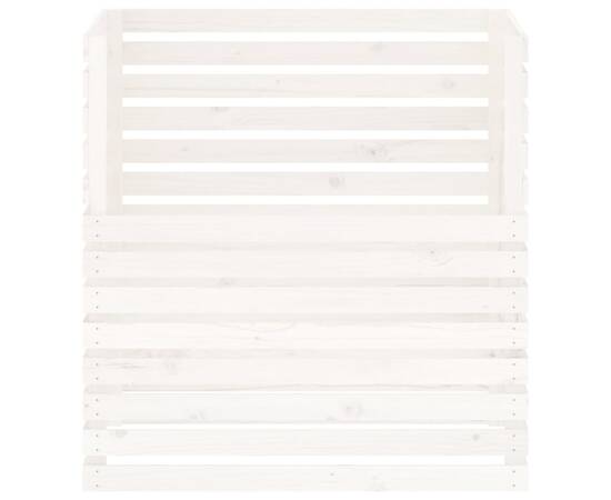 Compostor, alb, 100x100x102 cm, lemn masiv de pin, 5 image