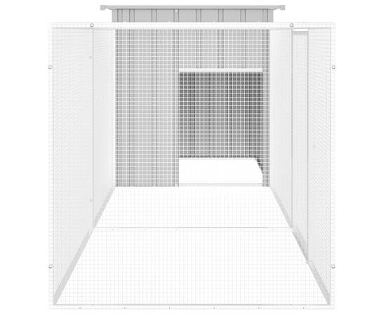 Coteț pentru păsări, gri, 300x91x100 cm, oțel galvanizat, 4 image