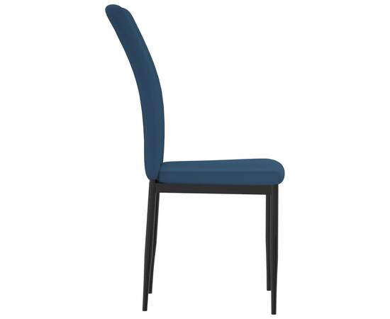 Scaune de sufragerie, 2 buc., albastru, catifea, 5 image