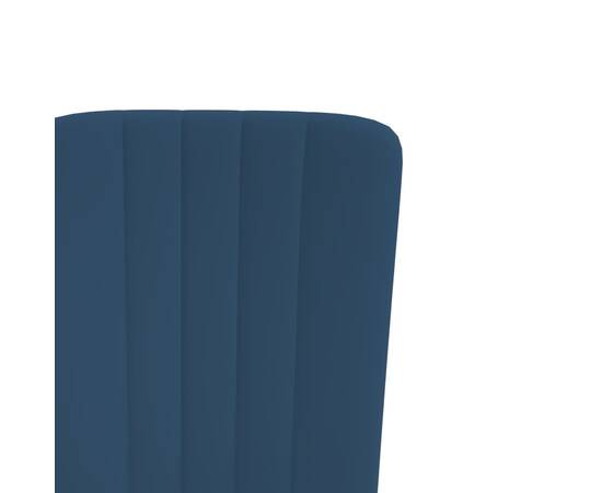 Scaune de sufragerie, 2 buc., albastru, catifea, 7 image