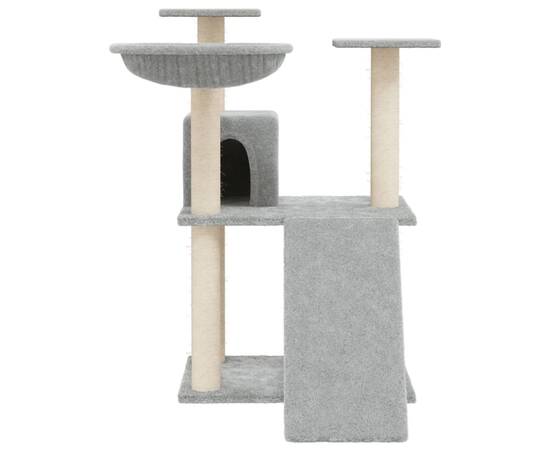 Ansamblu de pisici, stâlpi din funie sisal, gri deschis, 83 cm, 3 image