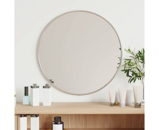 Oglindă de perete rotundă, argintiu, Ø 40 cm