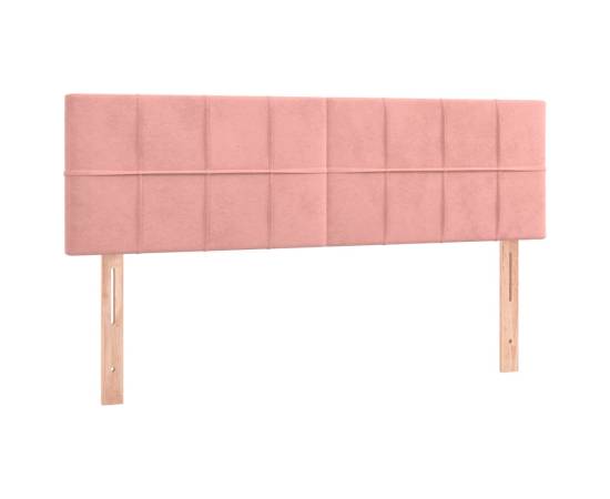 Tăblii de pat, 2 buc, roz, 72x5x78/88 cm, catifea, 2 image