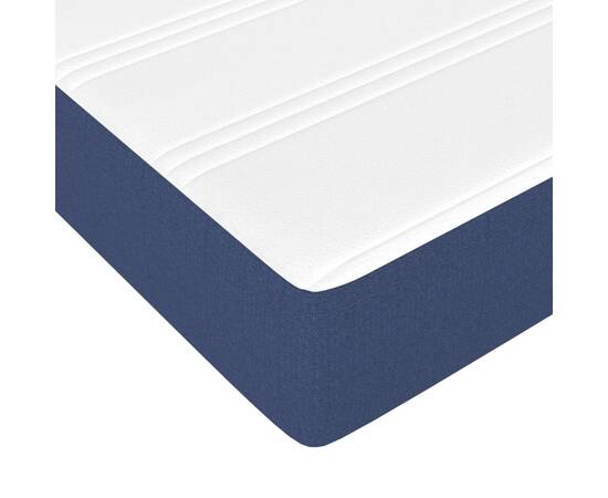 Pat box spring cu saltea, albastru, 90x200 cm, textil, 8 image