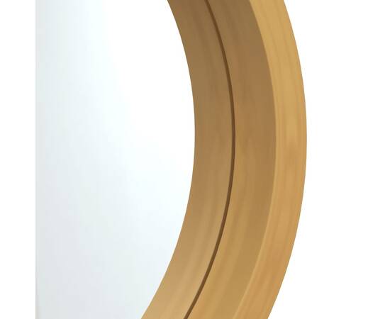 Oglindă de perete cu o curea, auriu, Ø 35 cm, 5 image