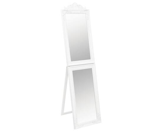 Oglindă de sine stătătoare, alb, 45x180 cm, 2 image
