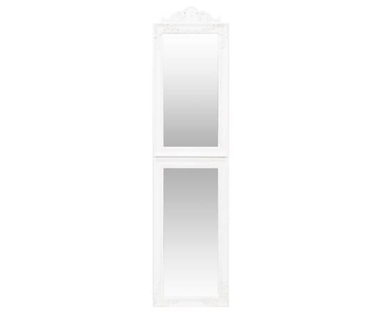 Oglindă de sine stătătoare, alb, 45x180 cm, 3 image