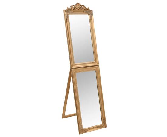 Oglindă de sine stătătoare, auriu, 50x200 cm, 2 image