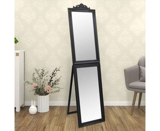 Oglindă de sine stătătoare, negru, 40x160 cm