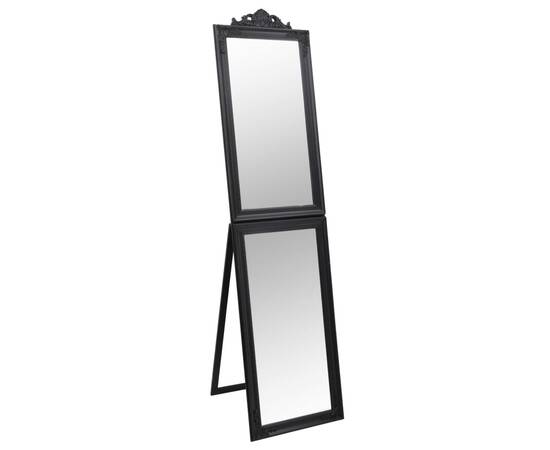 Oglindă de sine stătătoare, negru, 45x180 cm, 2 image