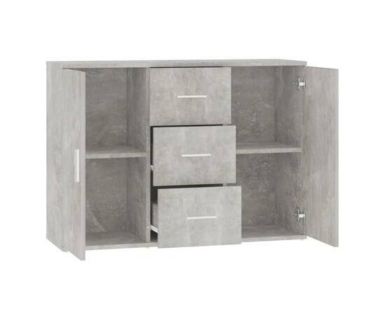 Servantă, gri beton, 91x29,5x65 cm, lemn prelucrat, 5 image