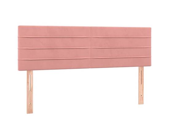Tăblii de pat, 2 buc, roz, 72x5x78/88 cm, catifea, 2 image