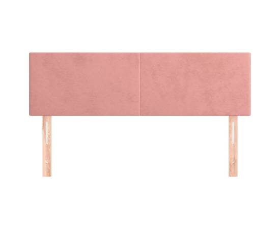 Tăblii de pat, 2 buc, roz, 72x5x78/88 cm, catifea, 3 image