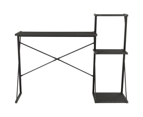 Birou cu raft, negru, 116 x 50 x 93 cm, 2 image