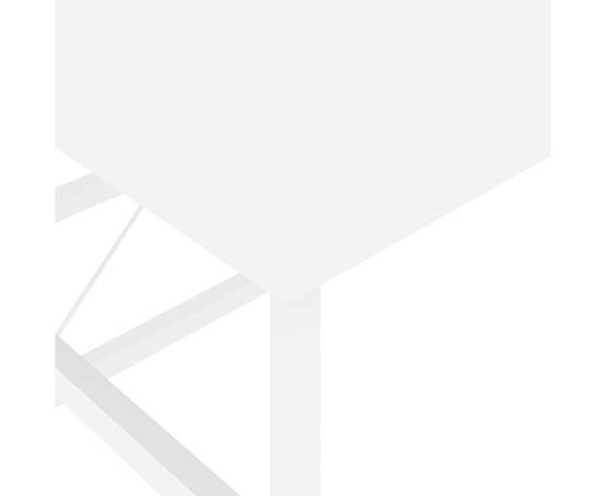 Birou de calculator, alb, 105x55x72 cm, mdf și metal, 6 image