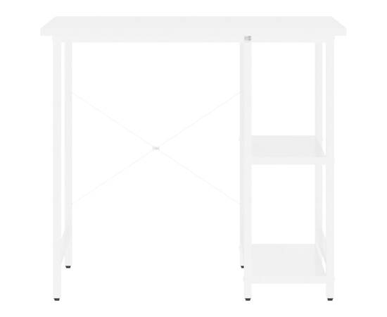 Birou de calculator, alb, 80x40x72 cm, mdf și metal, 3 image