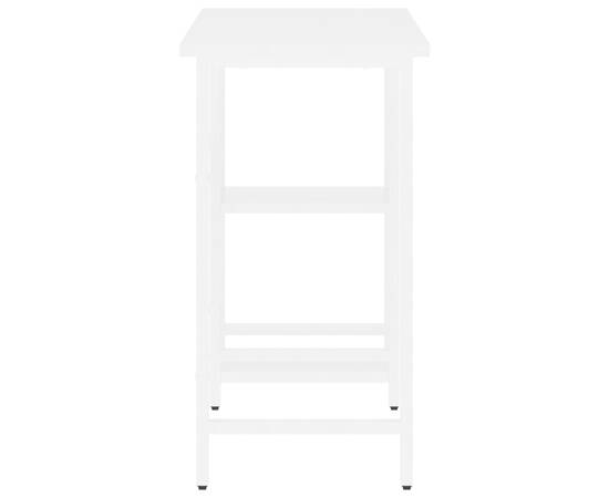 Birou de calculator, alb, 80x40x72 cm, mdf și metal, 4 image