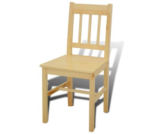 Masă cu 4 scaune din lemn culoare naturală, 5 image