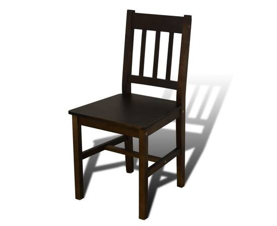 Masă cu 4 scaune din lemn maro, 3 image