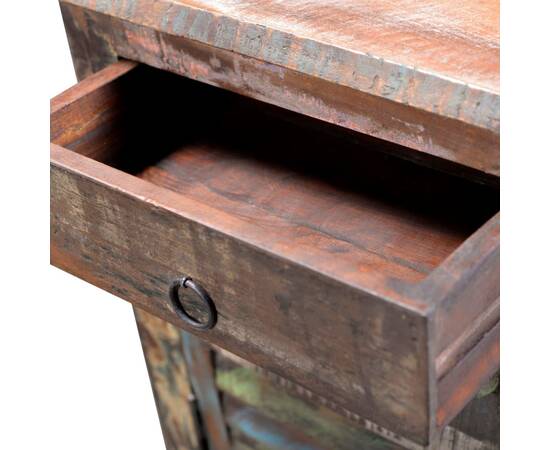 Masă de capăt cu 1 sertar și 1 ușă, lemn reciclat, 11 image