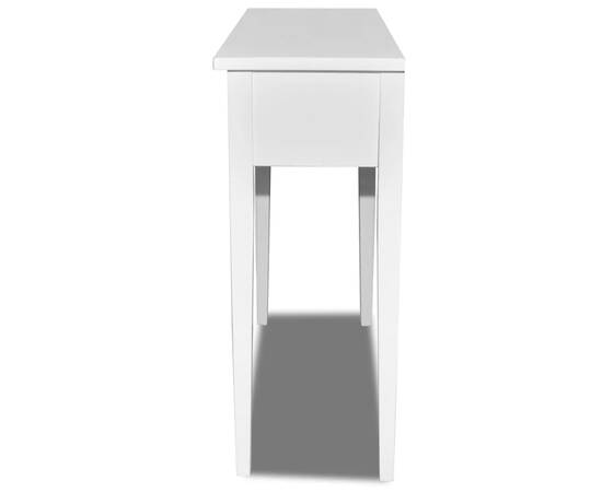 Masă de toaletă tip consolă cu două sertare, alb, 4 image