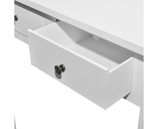 Masă de toaletă tip consolă cu două sertare, alb, 5 image