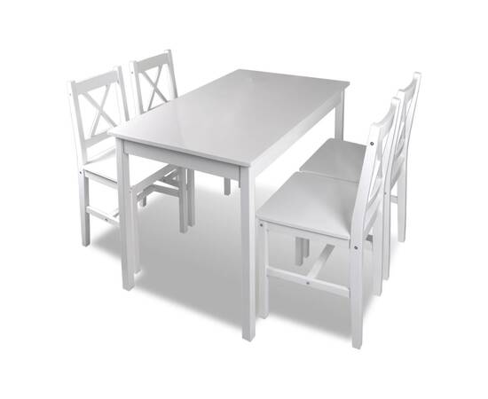Set mobilier de bucătărie, 5 piese, alb, 2 image