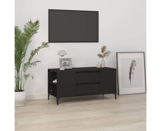 Comodă tv, negru, 102x44,5x50 cm, lemn prelucrat