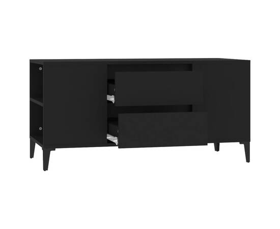 Comodă tv, negru, 102x44,5x50 cm, lemn prelucrat, 7 image