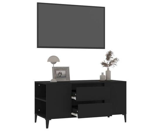 Comodă tv, negru, 102x44,5x50 cm, lemn prelucrat, 5 image