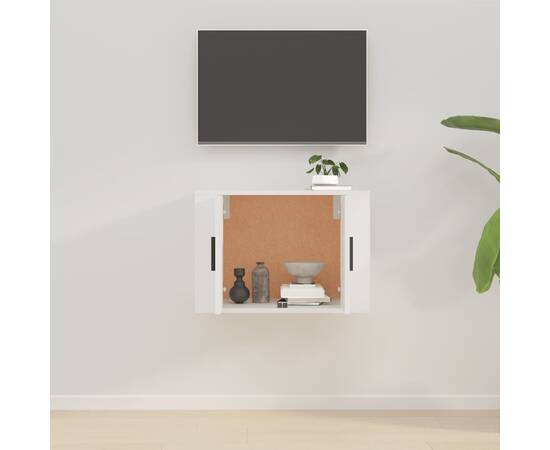 Dulap tv cu montaj pe perete, alb, 57x34,5x40 cm, 3 image