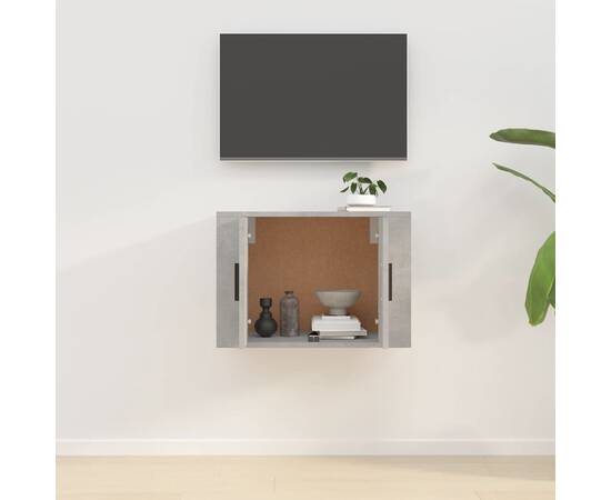 Dulap tv montat pe perete, gri beton, 57x34,5x40 cm, 3 image