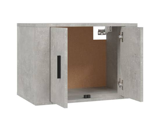 Dulap tv montat pe perete, gri beton, 57x34,5x40 cm, 8 image