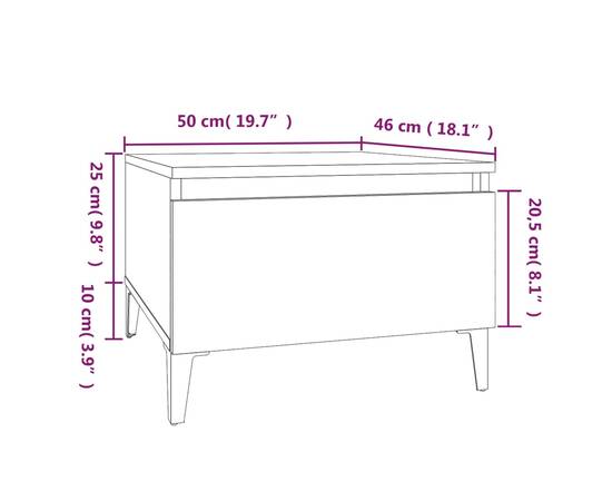 Mese laterale, 2 buc., alb, 50x46x35 cm, lemn compozit, 11 image