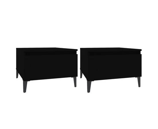 Mese laterale, 2 buc., negru, 50x46x35 cm, lemn compozit, 2 image