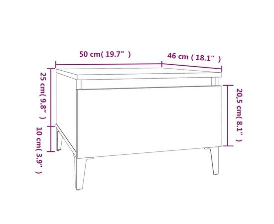 Mese laterale 2 buc. stejar fumuriu 50x46x35 cm lemn prelucrat, 11 image