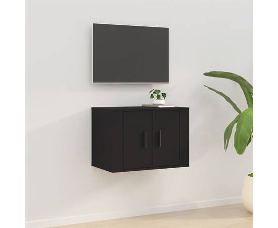 Dulap tv montat pe perete, negru, 57x34,5x40 cm