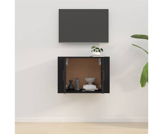 Dulap tv montat pe perete, negru, 57x34,5x40 cm, 3 image