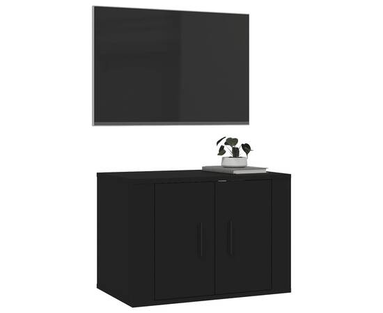 Dulap tv montat pe perete, negru, 57x34,5x40 cm, 4 image