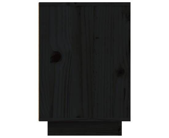 Noptiere, 2 buc., negru, 50x34x50 cm, lemn masiv de pin, 8 image