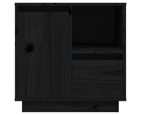 Noptiere, 2 buc., negru, 50x34x50 cm, lemn masiv de pin, 7 image