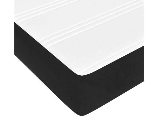 Pat box spring cu saltea, negru, 180x200 cm, catifea, 8 image