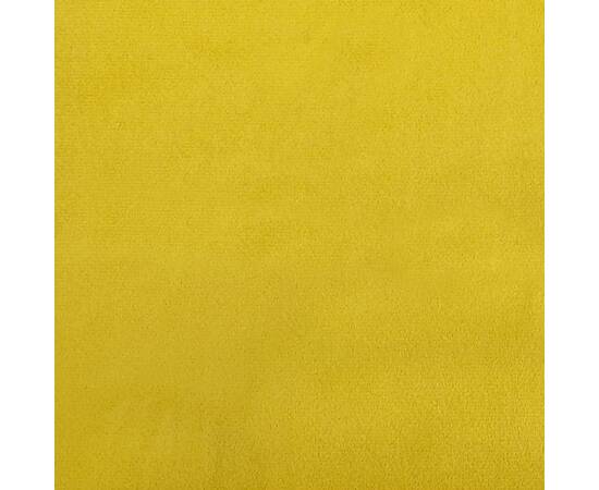 Bancă, galben, 108x79x79 cm, catifea, 7 image