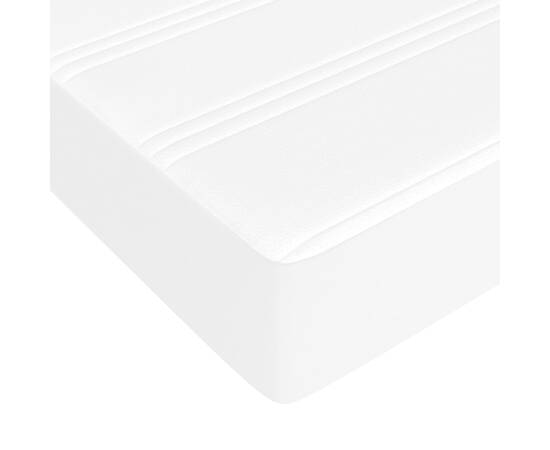 Pat box spring cu saltea, alb, 90x190 cm, piele ecologică, 8 image